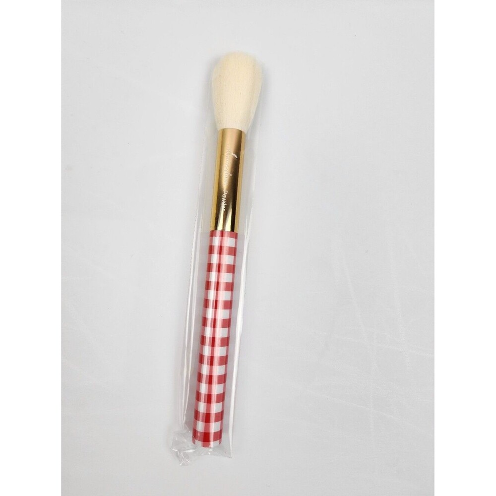 SLMISSGLAM Gingham Face Brush With red gingham handle And crystal embellishment - Picture 5 of 7